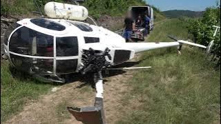 German Hughes 500D crop duster helicopter crashed near Ellenz-Poltersdorf in Rheinland-Pfalz