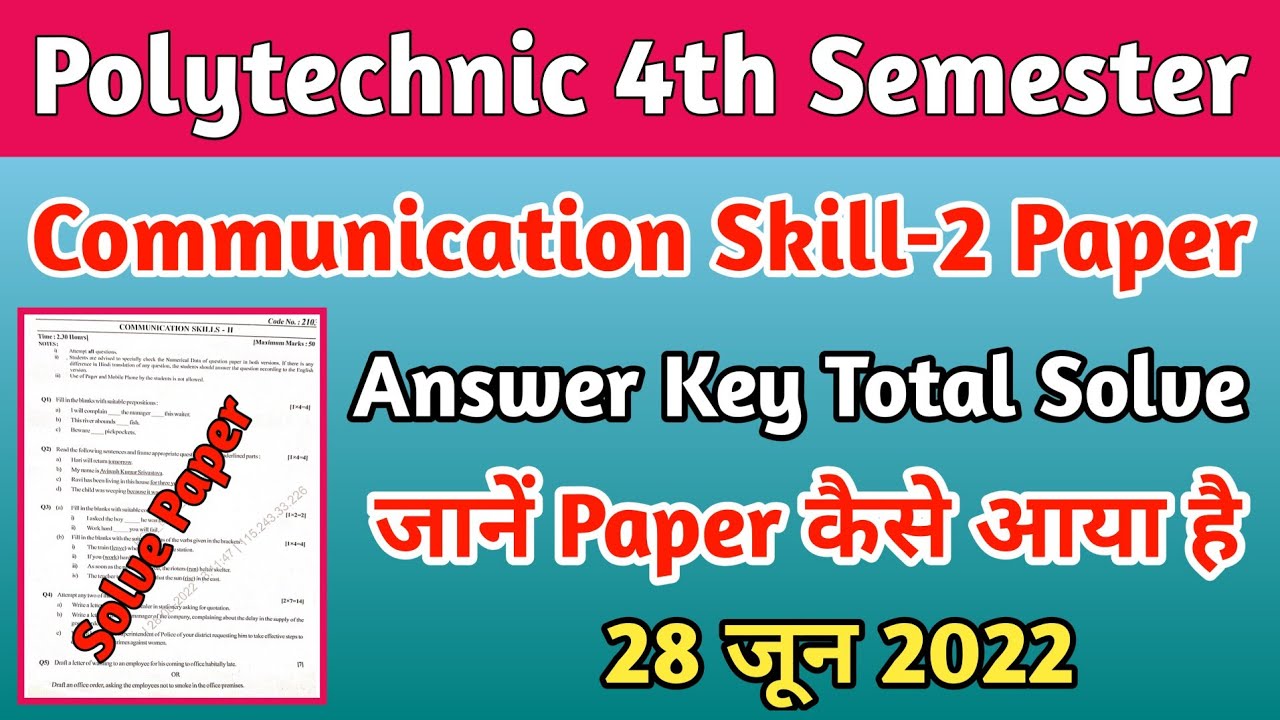 Communication Skills Answer Key