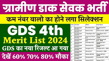 GDS 4th Merit list 2024 kab aayega | GDS 4th merit list 2024 | GDS 4th merit list cutoff 2024 | GDS
