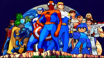 MARVEL VS CAPCOM CLASH OF SUPER HEROES (ps1) opening soundtest and gameplay