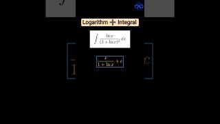 Logarithm With Integral Gives An Exponential Feeling to Solve the Integration 🔥😎 | #calculus #maths