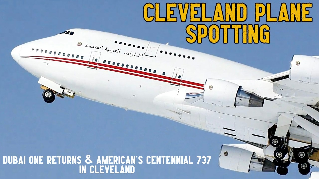 Наблюдение за самолетами в Кливленде. Возвращение Boeing 747 на борт Dubai One и презентация юбил...