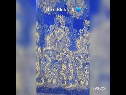 Brokat Brukat Kebaya Biru Elektrik Emas / Lace Electric 