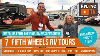 Take a Tour of 7 Fifth Wheels Priced from $30K to $150K+ | Tampa Florida RV Show 2019