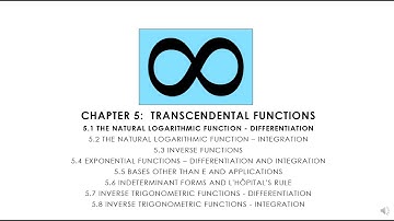 Calculus 5.1.1 Properties of the Natural Logarithmic Function
