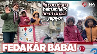 Eşi Vefat Eden Fedakâr Baba, Üç Tekerlekli Biletiyle Çocuklarına Bakıyor