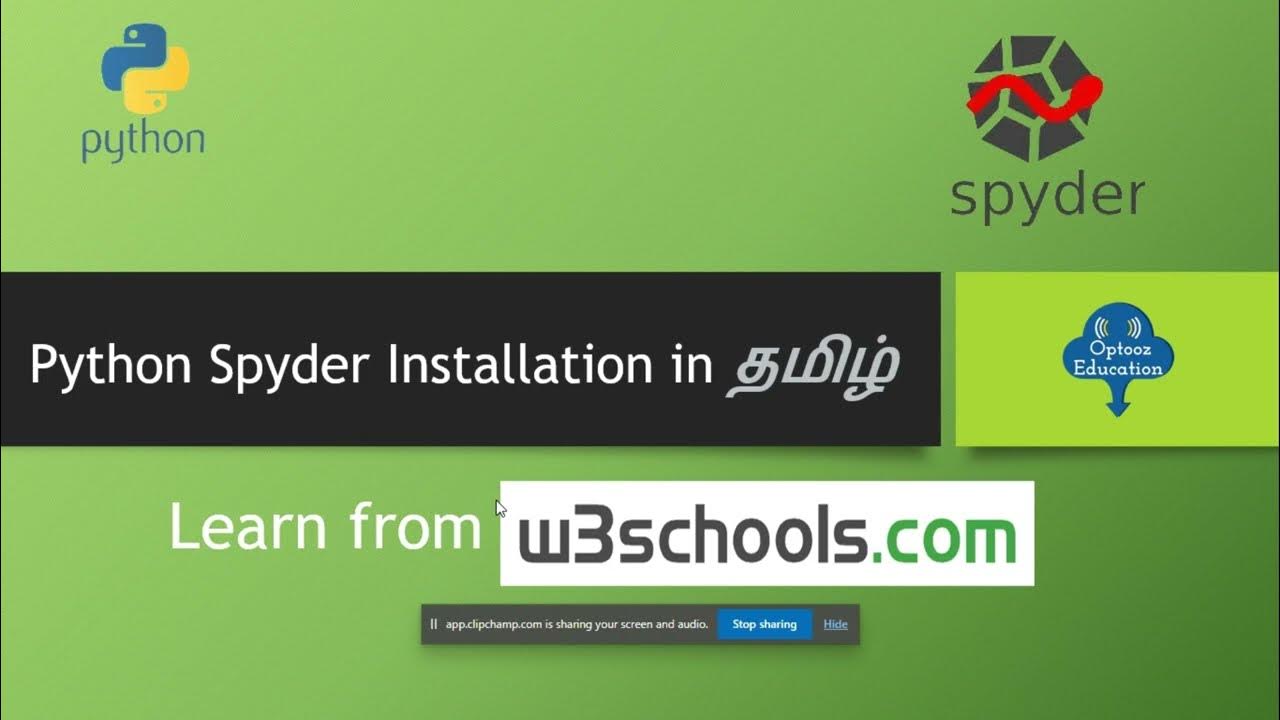 #5 Spyder Installation || Python Tutorials in Tamil (தமிழ்) || Optooz ...