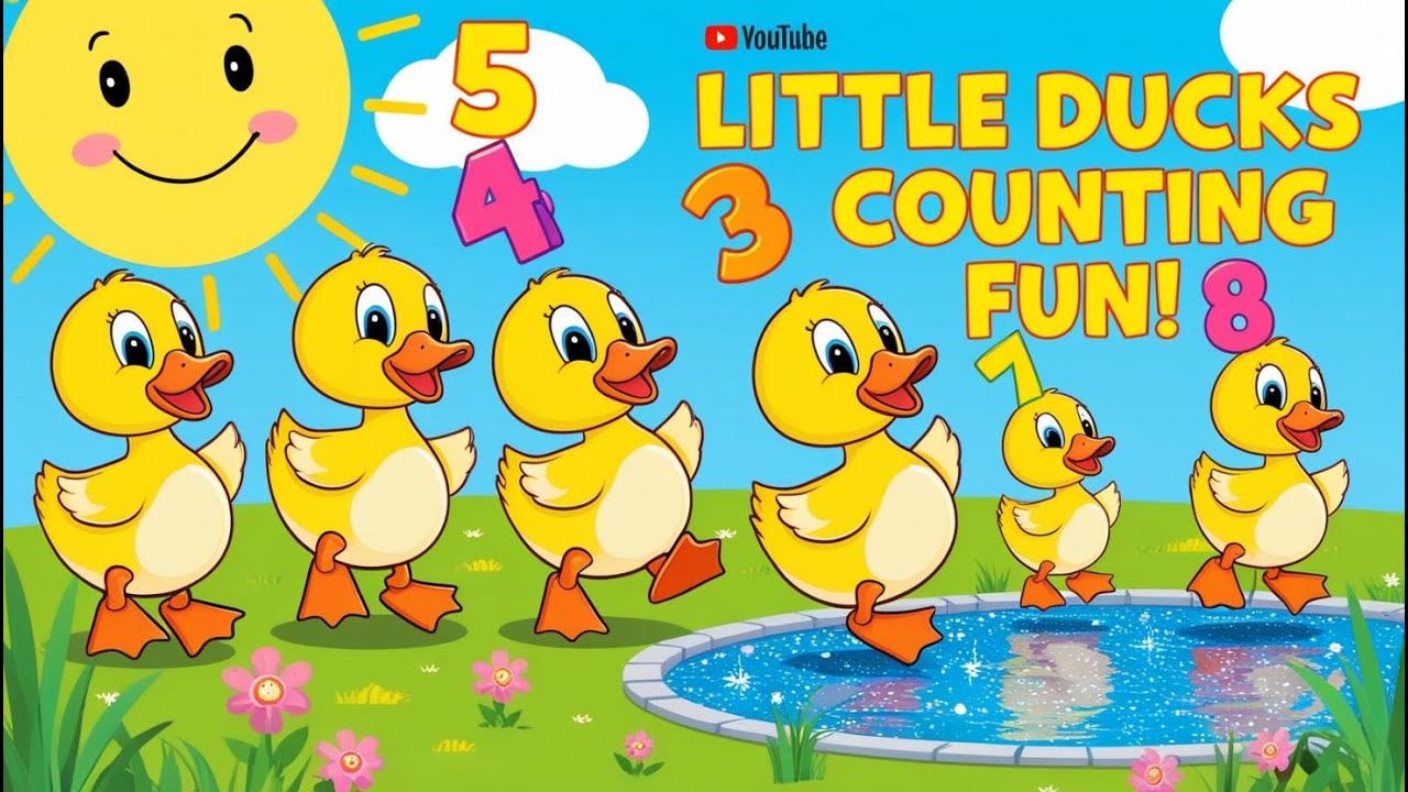 Five Little Ducks Counting Song for Early Learners! Fun For Kids - YouTube