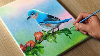 Painting a Bird / Acrylic Painting / Vadym art