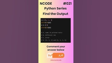 NCODE #021 | Find the Output | Comment your Answer Below | #coding #pythondaily #python #mcqsquiz