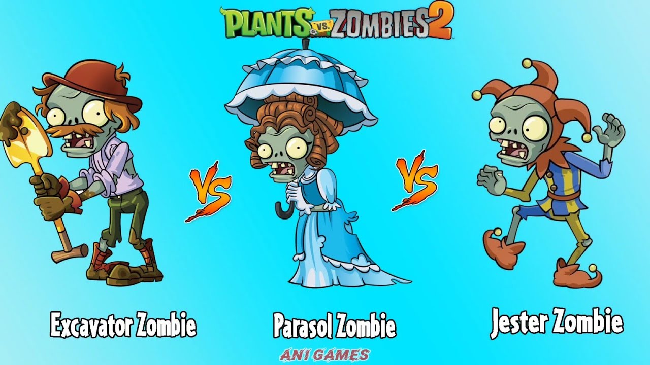 PARASOL vs JESTER vs EXCAVATOR Zombies Who Will Win? PvZ 2 Zombie