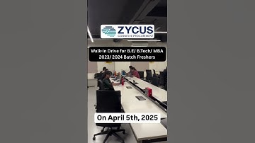 Zycus Off-Campus Drive 2023 | Walk in Drive