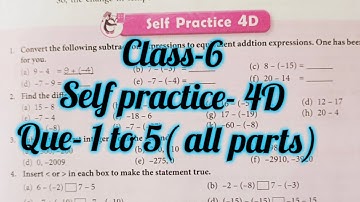 new learning composite maths class 6 self practice 4d | schand maths class 6 ex-4d | integer