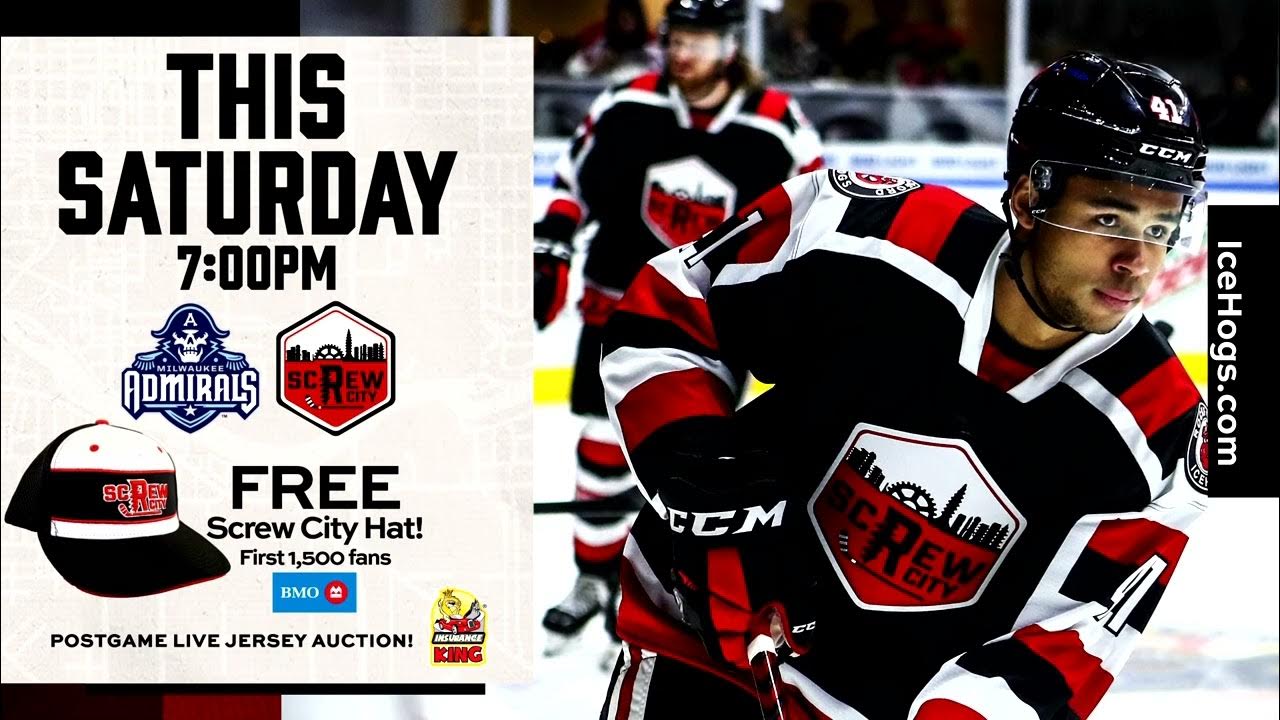 Opiáceo espectro Torbellino Rockford IceHogs: Salute to Screw City Hat Giveaway & Jersey Auction - 4/8  - YouTube