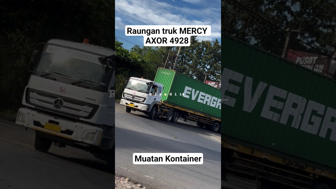Raungan truk mercy axor 4928 di tikungan