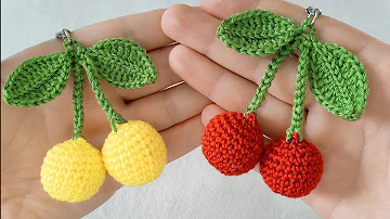 amigurumi keychain cherry keychain making