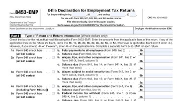 IRS Form 8453-EMP walkthrough (E-file Declaration for Employment Tax Returns)