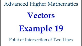 Example 19 - Point of Intersection of Two Lines