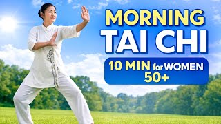 10 Min Morning Tai Chi for Women 50+ | Belly Fat &amp; Neck Pain Relief