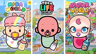 Toca Baby VS Avatar Baby VS Miga Baby 👶🏻🍼 💓 Toca Life World | Toca Boca | Avatar World | Miga World