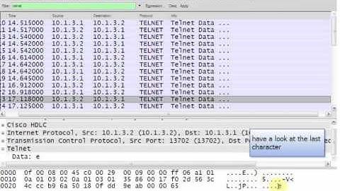Telnet traffic capturing using Wireshark