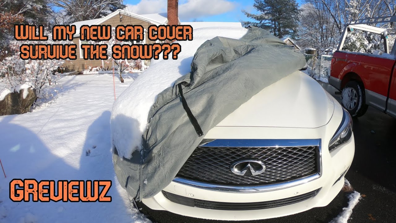 TEST VIDEO: Will my new car cover surive the SNOW? Leader Accessories 5  layer weatherproof car cover 