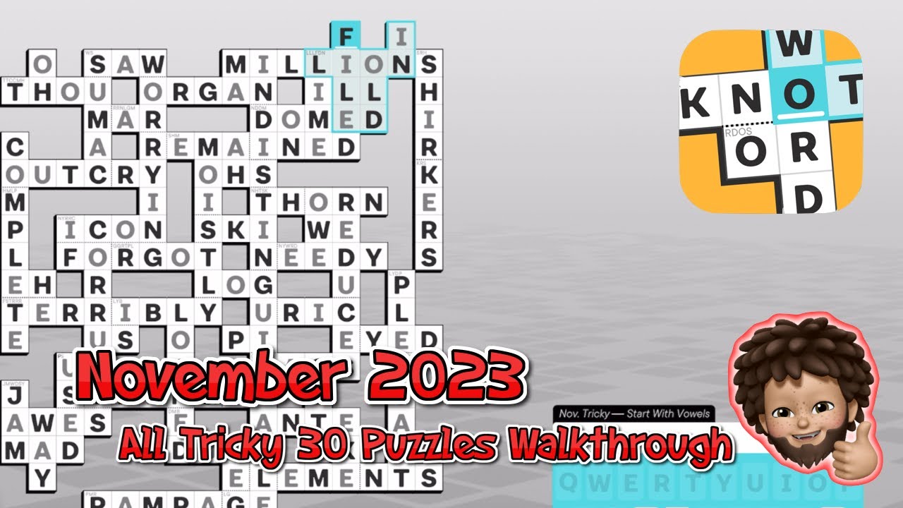 Knotwords - November 2023 All 30 Tricky puzzles level walkthrough ...