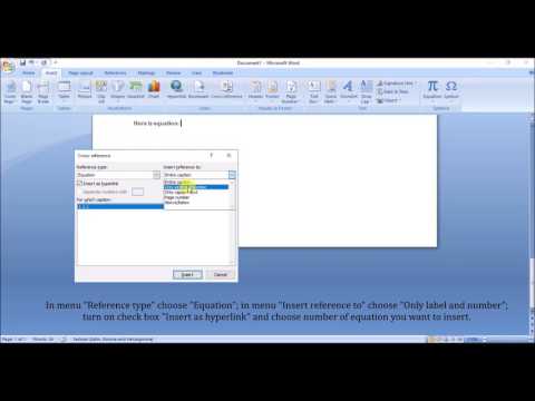 Equations Numbers in Word
