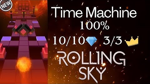 Time Machine | Rolling Sky - 100% - 10/10 Gems - 3/3 Crowns