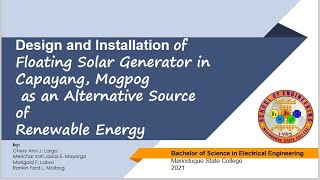 Thesis Proposal Video Presentation About Floating PV Installation.