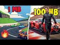 1mb vs 100mb car game. 