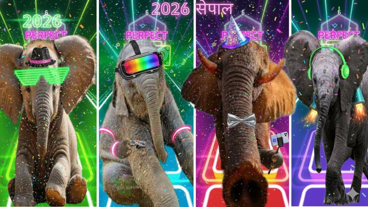Tiles Hop - Elephant 🆚 Mammoth 🆚 Funny Elephant 🆚 Elephant 🎶 Tiles Hop EDM Rush 