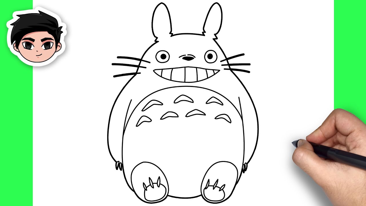 How To Draw Totoro Easy Step By Step Tutorial Youtube