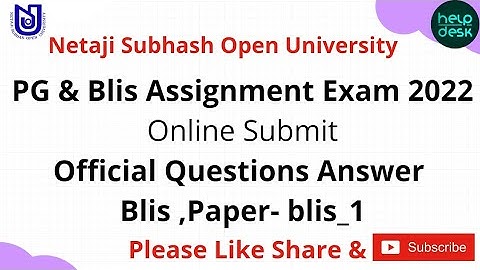 Nsou Library Science Blis-1 Assignment | Assignment Question Answer 2022 #nsou #assignment #pg #blis