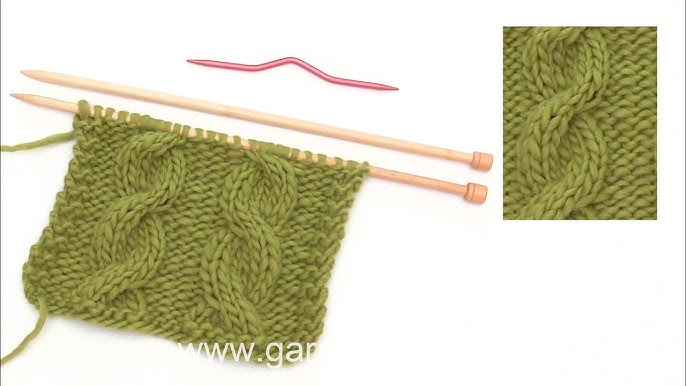 Cable 4 Front (C4F) without a Cable Needle (No CN) - How to Knit