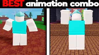 The BEST ANIMATION COMBO In Roblox Bedwars..