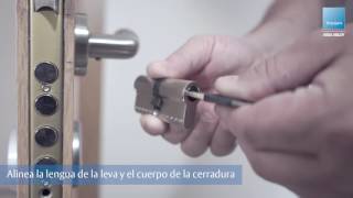 Bombín T80 Tesa Assa Abloy 30x30 acabado latonado