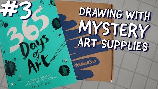 Drawing a Random Prompt with Mystery Art Supplies 3  A bit Challenging #scrawlrbox #artsupplies