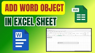 How To Add Word Object In Excel Sheet #excel #exceltips #exceltutorial