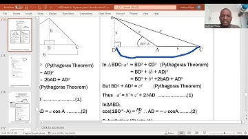 PROOF OF COSINE RULE GIVEN OBTUSE ANGLE
