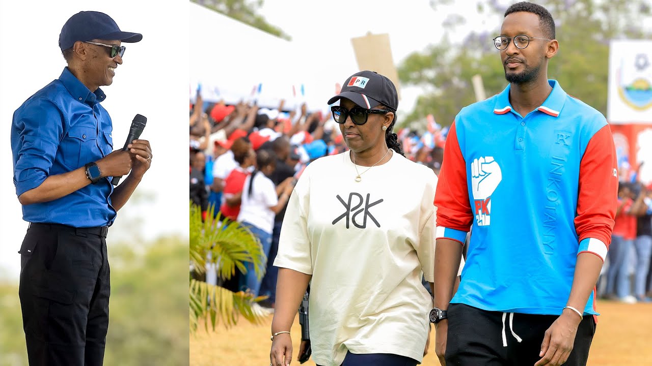 Aherekejwe n'umuryango we, Kagame Paul wa FPR yiyamamarije i Nyagatare || Kellen yasekeje benshi