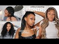 Natural hair wash day routine  taking out 2 month old braids  using olaplex  wig install