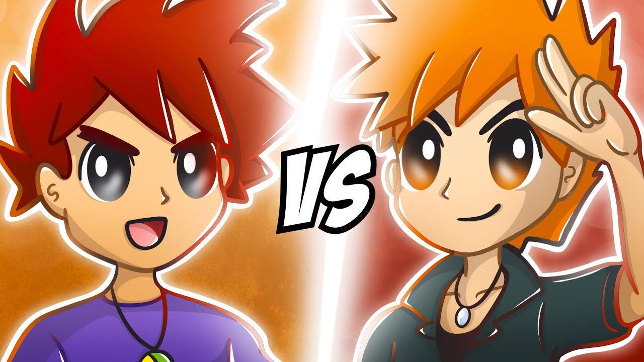 Gary VS Blue! Pokemon Anime Battle