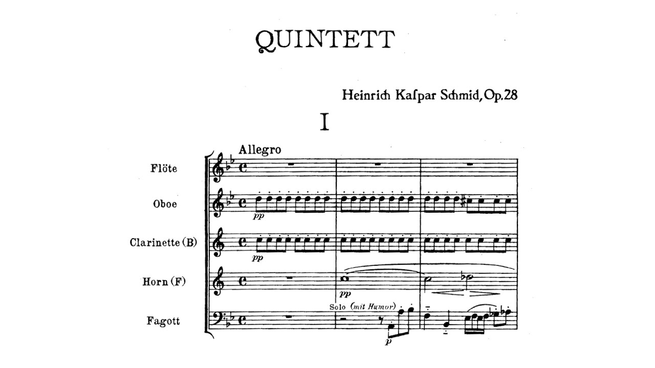 Heinrich Kaspar Schmid – Wind Quintet