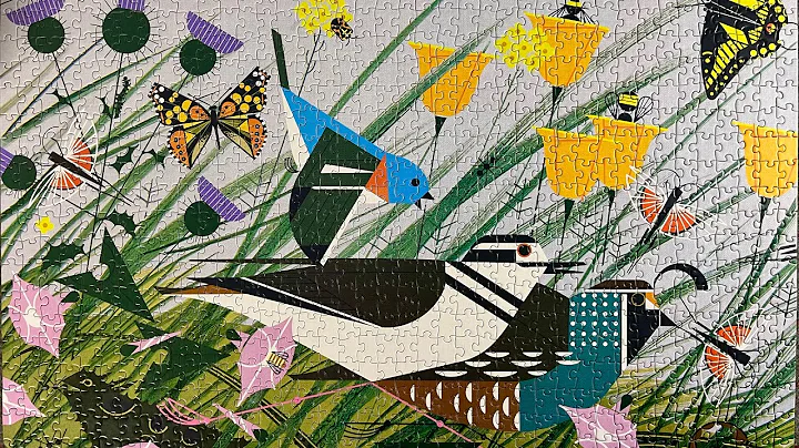 Pomegranate 1000 Charley Harper Once There Was a Field Puzzle - jigsaw puzzle time-lapse
