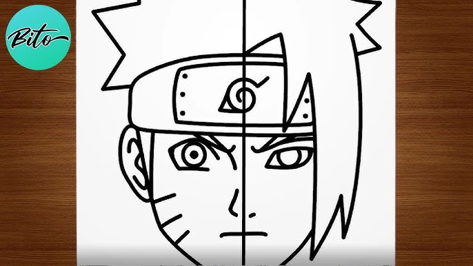 Como desenhar o NARUTO passo a passo, fácil e rápido 