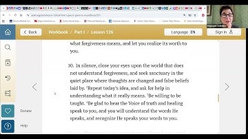 Discussion of A Course in Miracles Workbook - Lesson 126