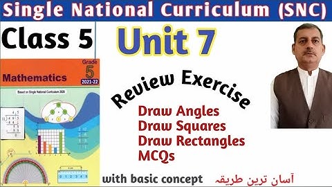Class 5 Unit 7 Review exercise SNC Maths KPK Board Punjab Board NBF maths  Sir Nadeem Munawar