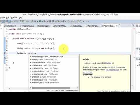 JAVA - Simple program convert CHARACTER to STRING - Example code - YouTube