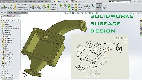 Solidworks surface modelling practice drawing for surface loft(Centerline parameter) , knit surface